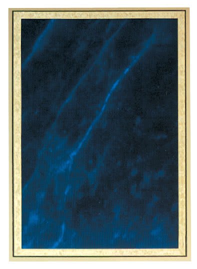 Blue Marble/Gold Brass Plated Steel Marble Mist Plaque Plate 4" x 6"