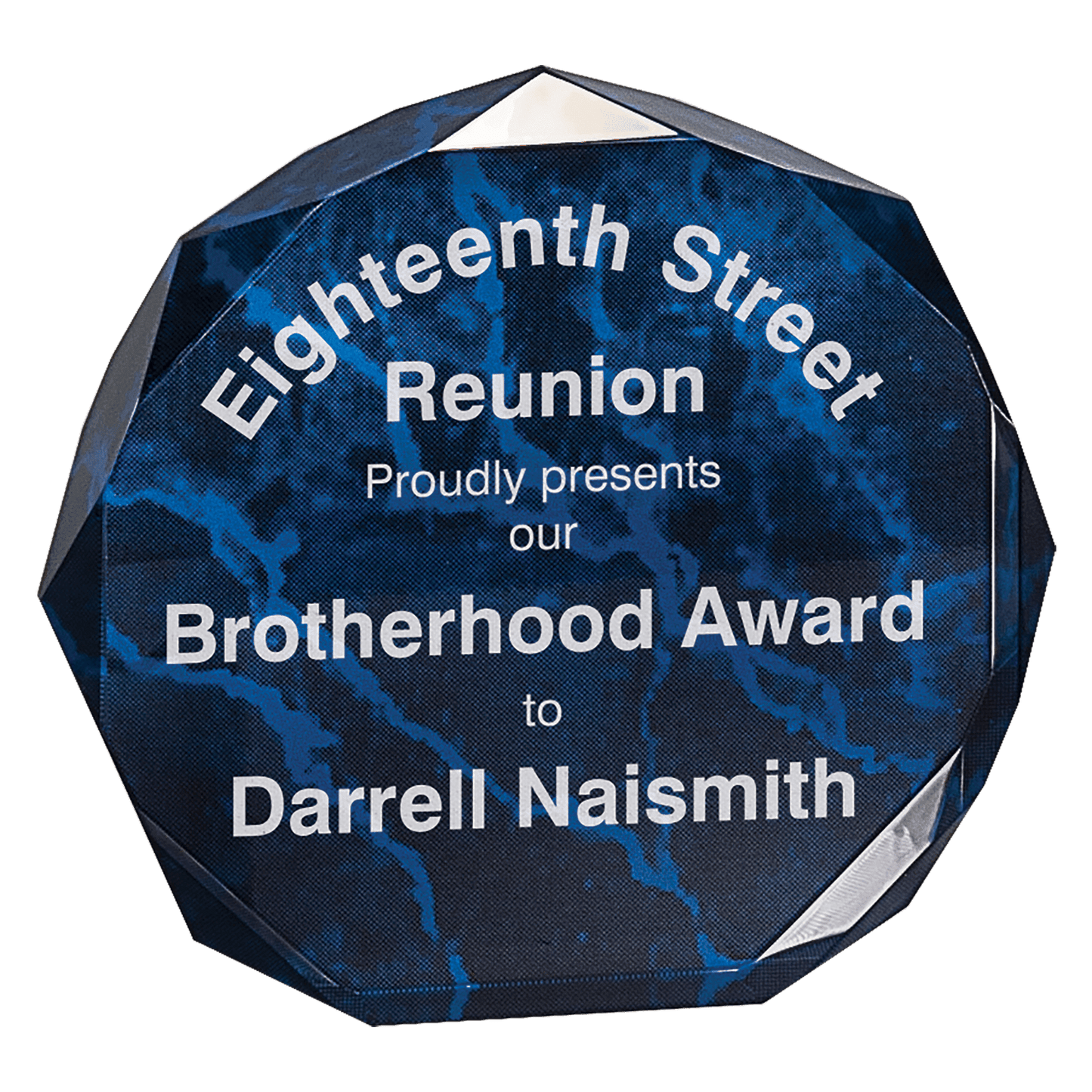 Blue Marble Octagon Award Acrylic