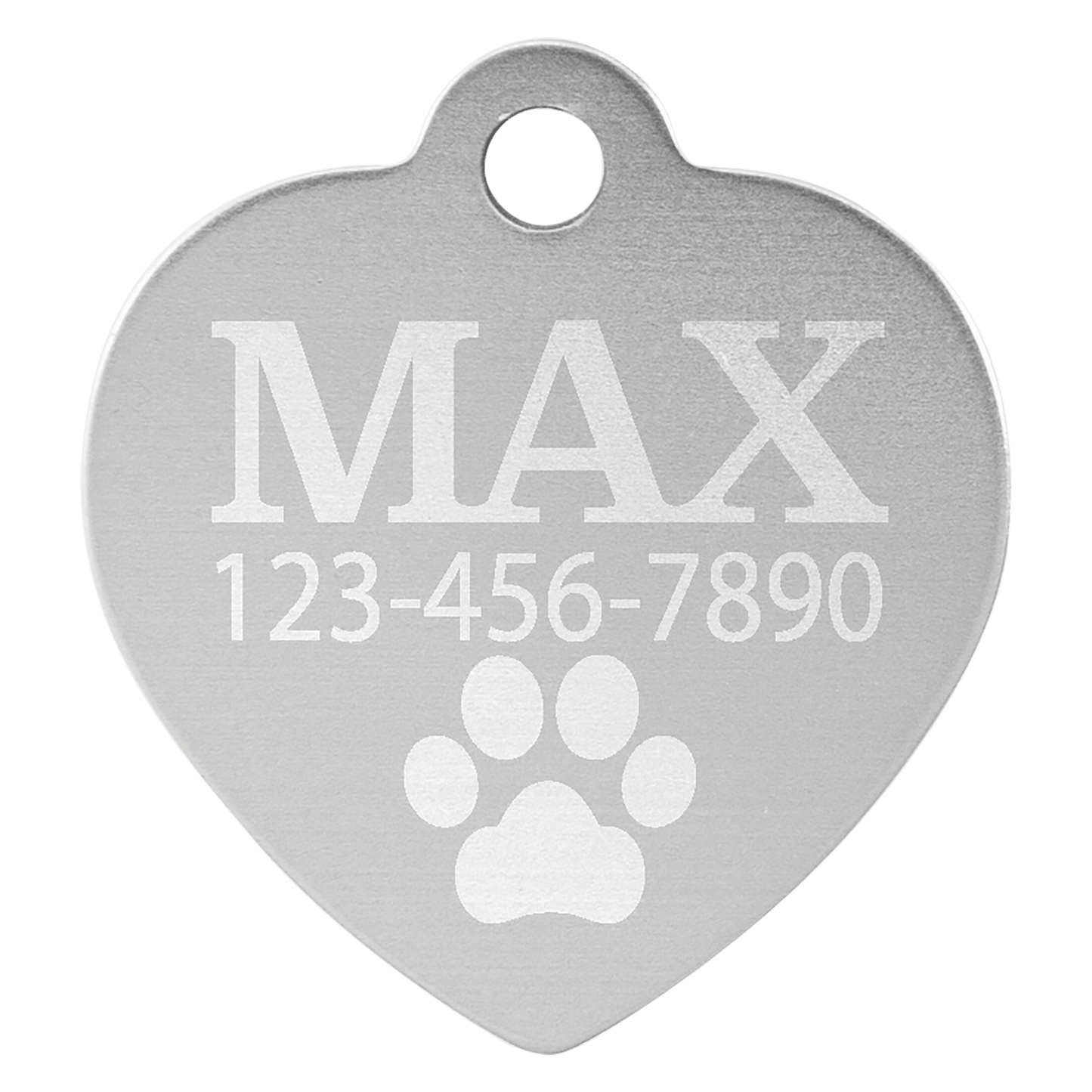 Anodized Aluminum Heart Pet Tag 1"