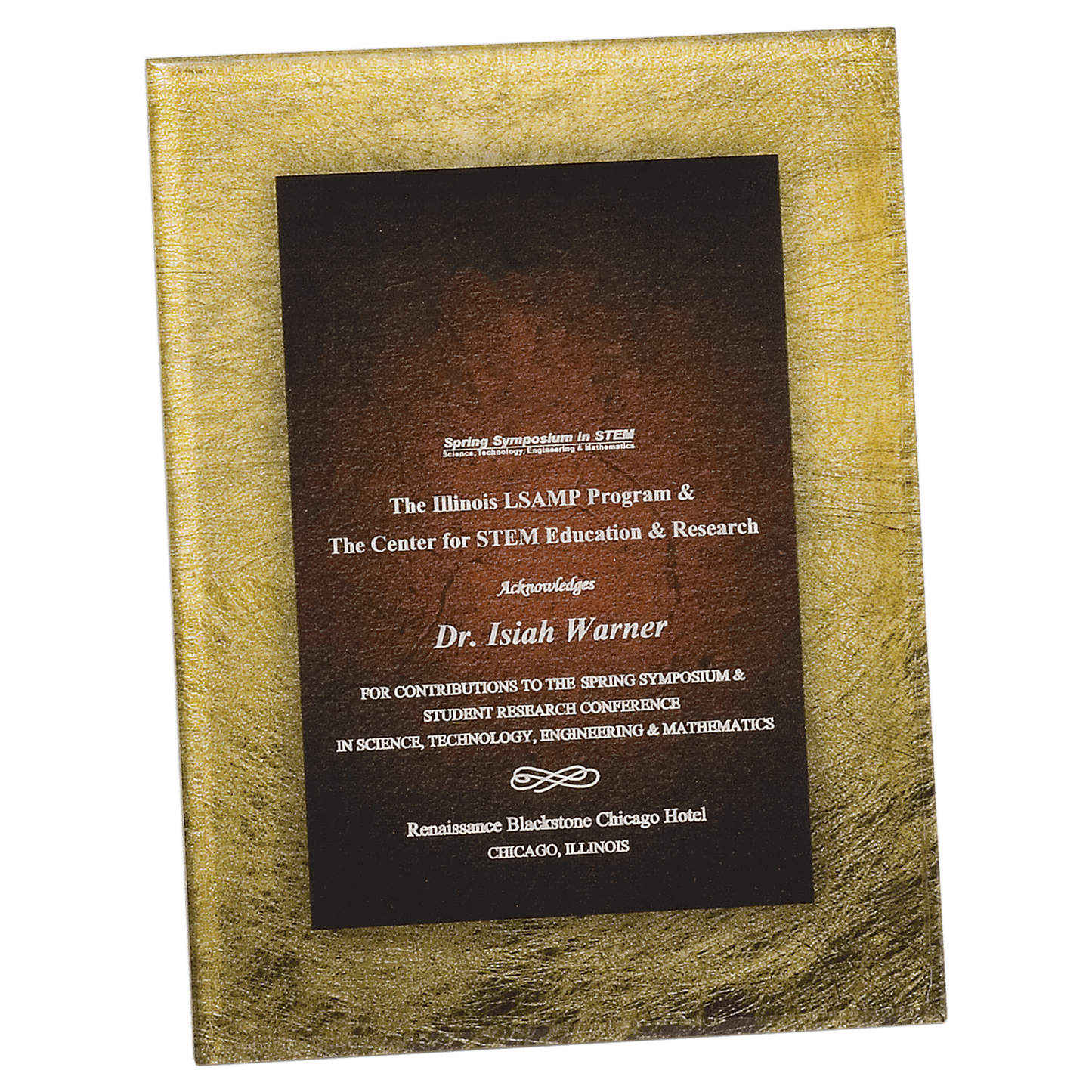 Gold/Burgundy Acrylic Art Plaque with Easel/Hanger