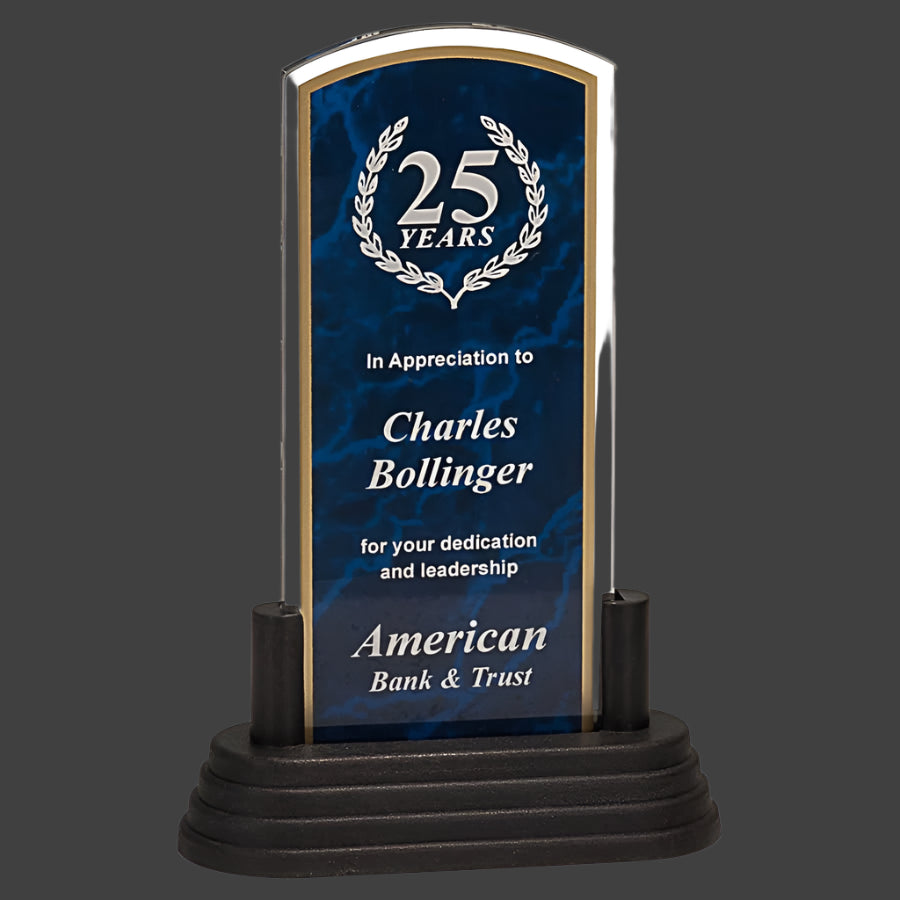 Blue Marbleized Arch Pop-In Acrylic (Base not included)