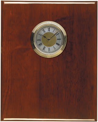 8" x 10" Rosewood Piano Finish Clock Plaque