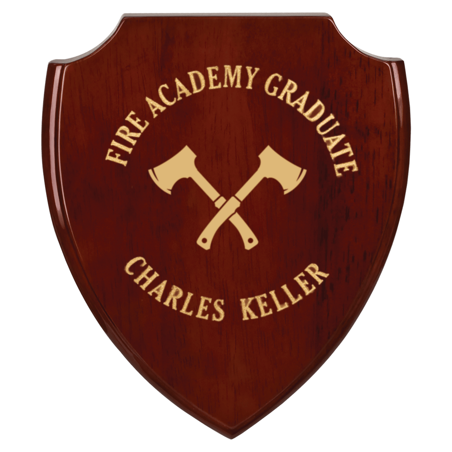 Rosewood Piano Finish Shield Plaque