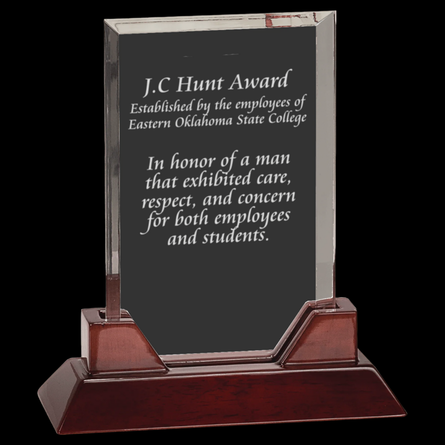 Rectangle Prestige Acrylic with Rosewood Piano Finish Base