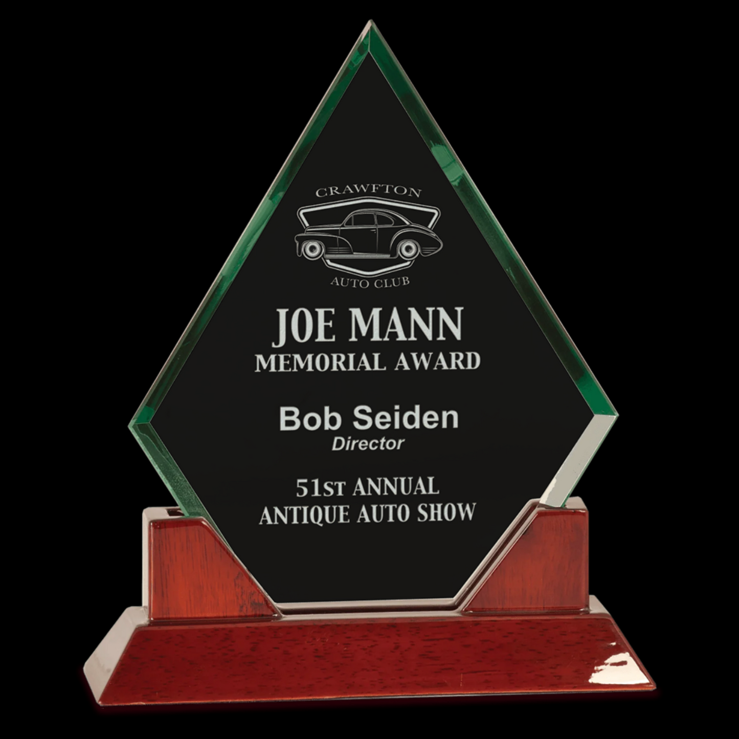 Jade Diamond Prestige Glass with Rosewood Piano Finish Base