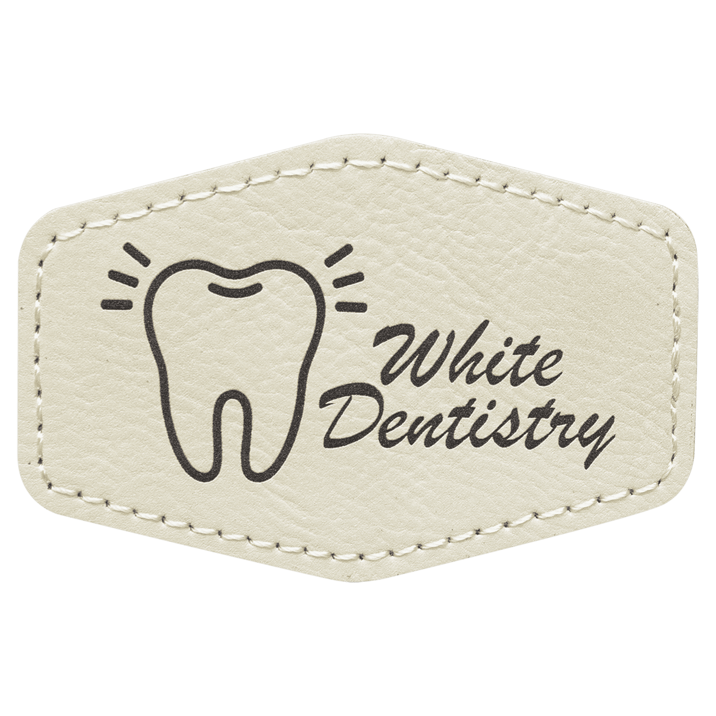 Hex Leatherette Patch with Adhesive 3" x 2"