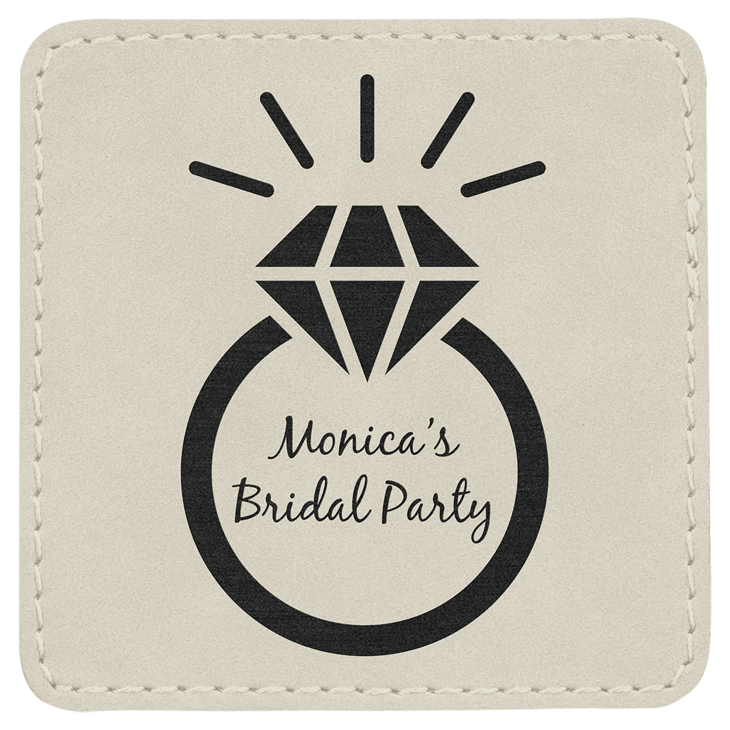 Square Leatherette Patch with Adhesive 3"