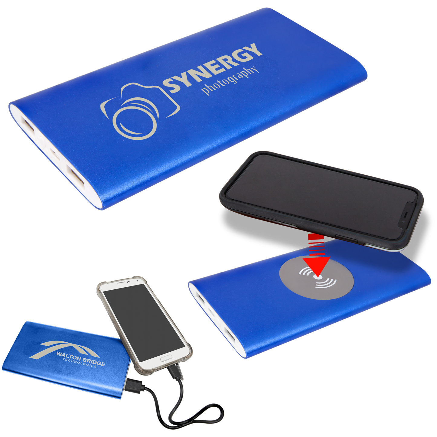 8000 mAh Power Bank & Wireless Anodized Aluminum Charger