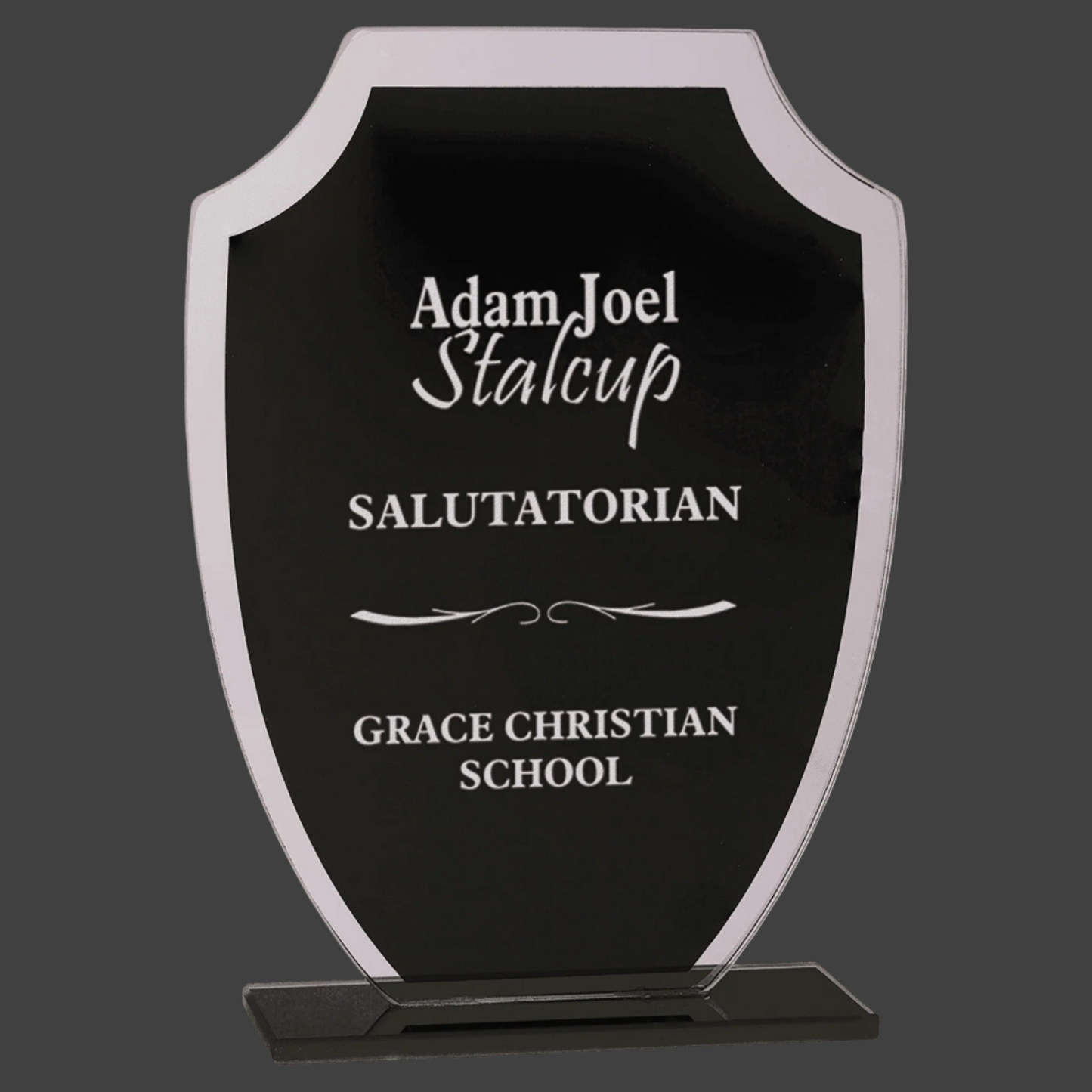 Black Shield Reflection Glass Award