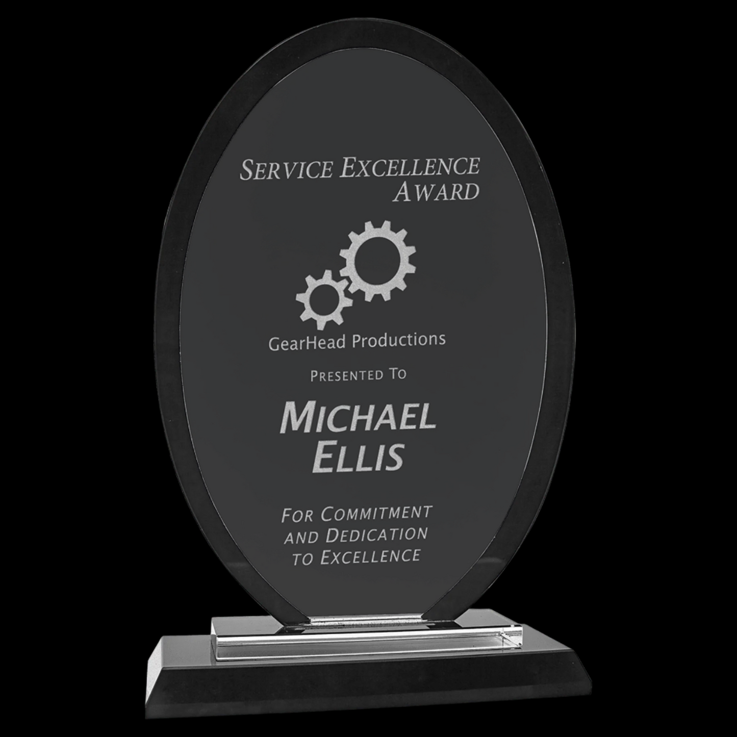 Oval Black Regal Glass