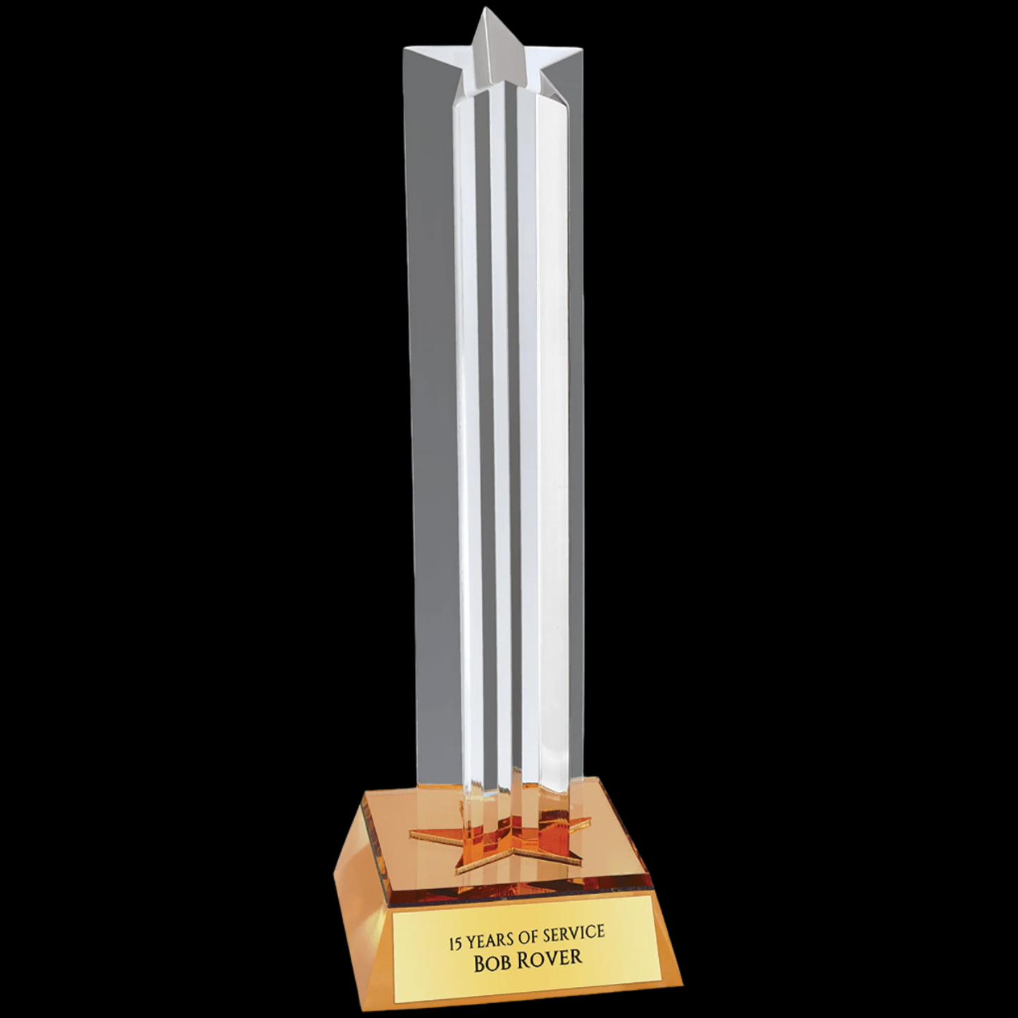 Gold Star Column Acrylic with Gold Base