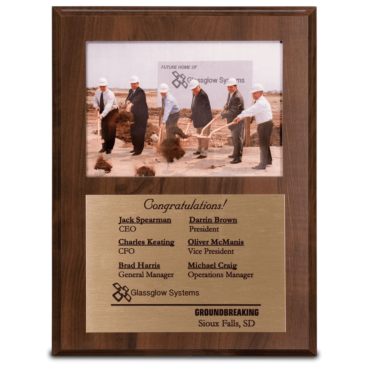 12" x 15" Cherry Finish Slide-In Frame Plaque with 8" x 10" Window