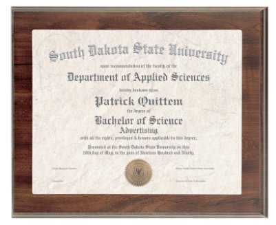 12" x 10" Cherry Finish Slide-In Frame Plaque with 8" x 10" Window