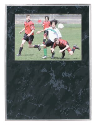 Black Marble Finish Slide-In Frame Plaque with Window