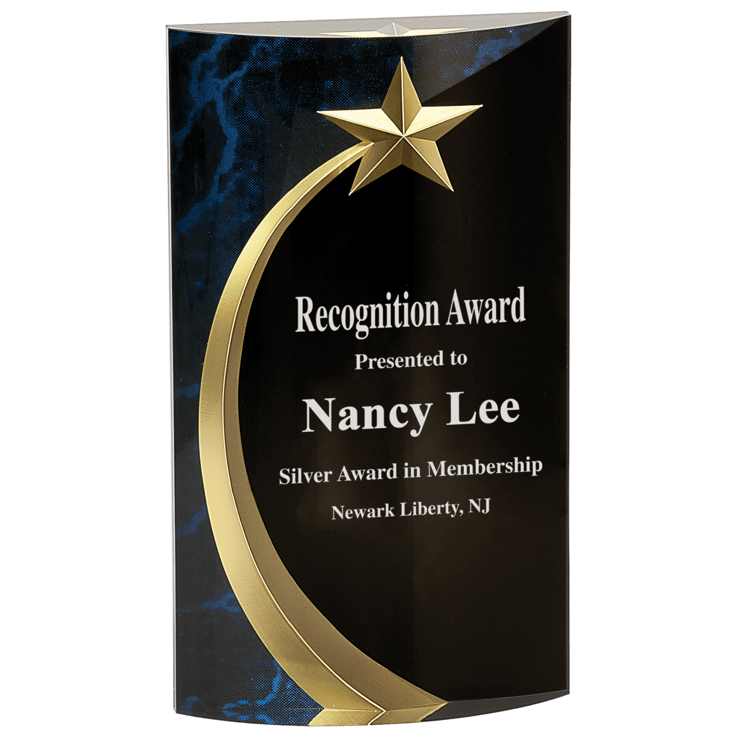 Blue Marble Rounded Shooting Star Acrylic