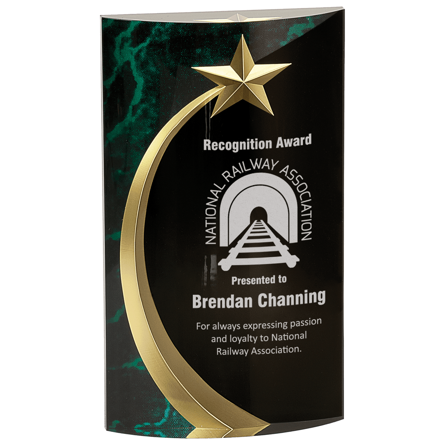 Green Marble Rounded Shooting Star Acrylic