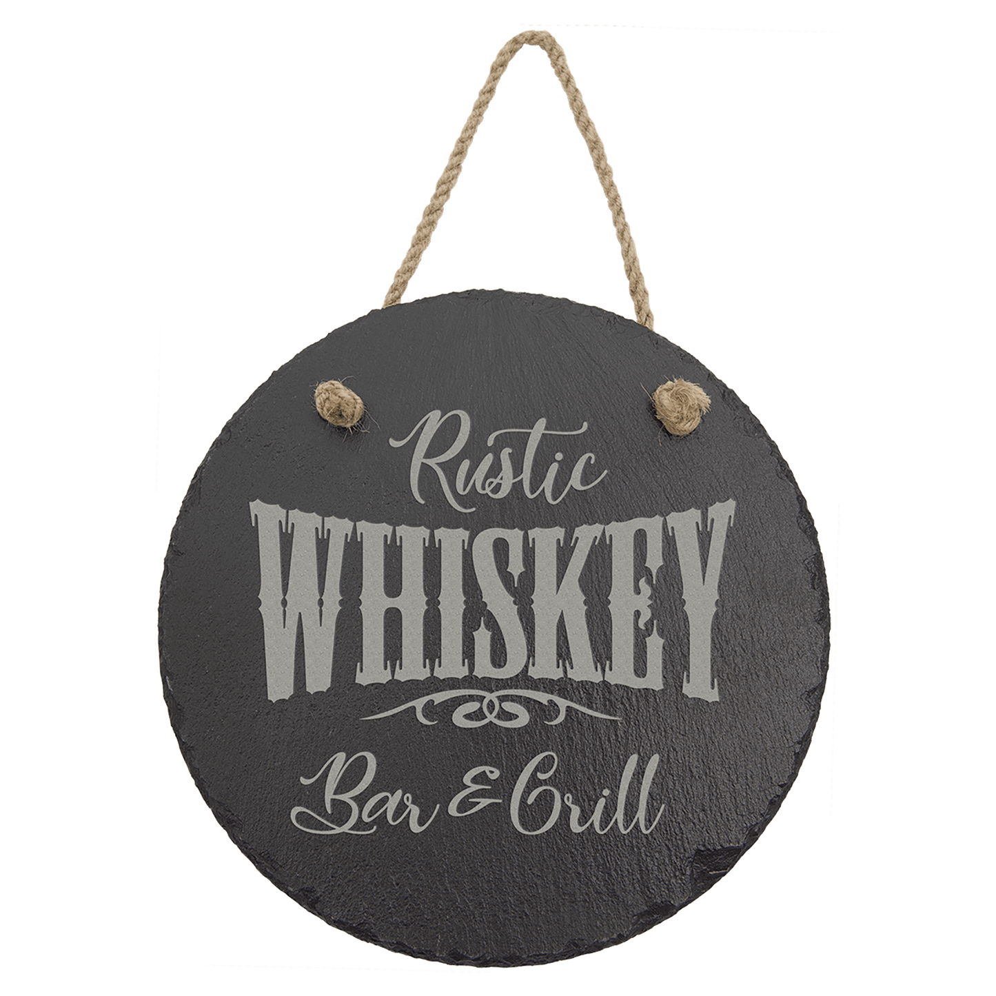 Round Slate Plaque with Hanger String