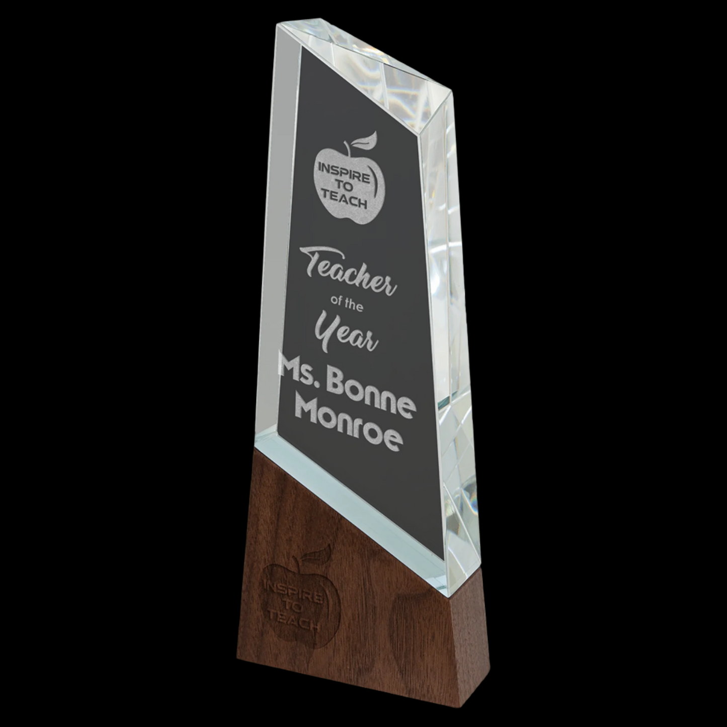 Peak Sierra Glass with Walnut Base