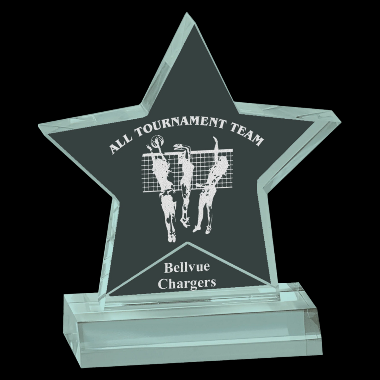 5" x 5" Star Acrylic Award with 4" Base