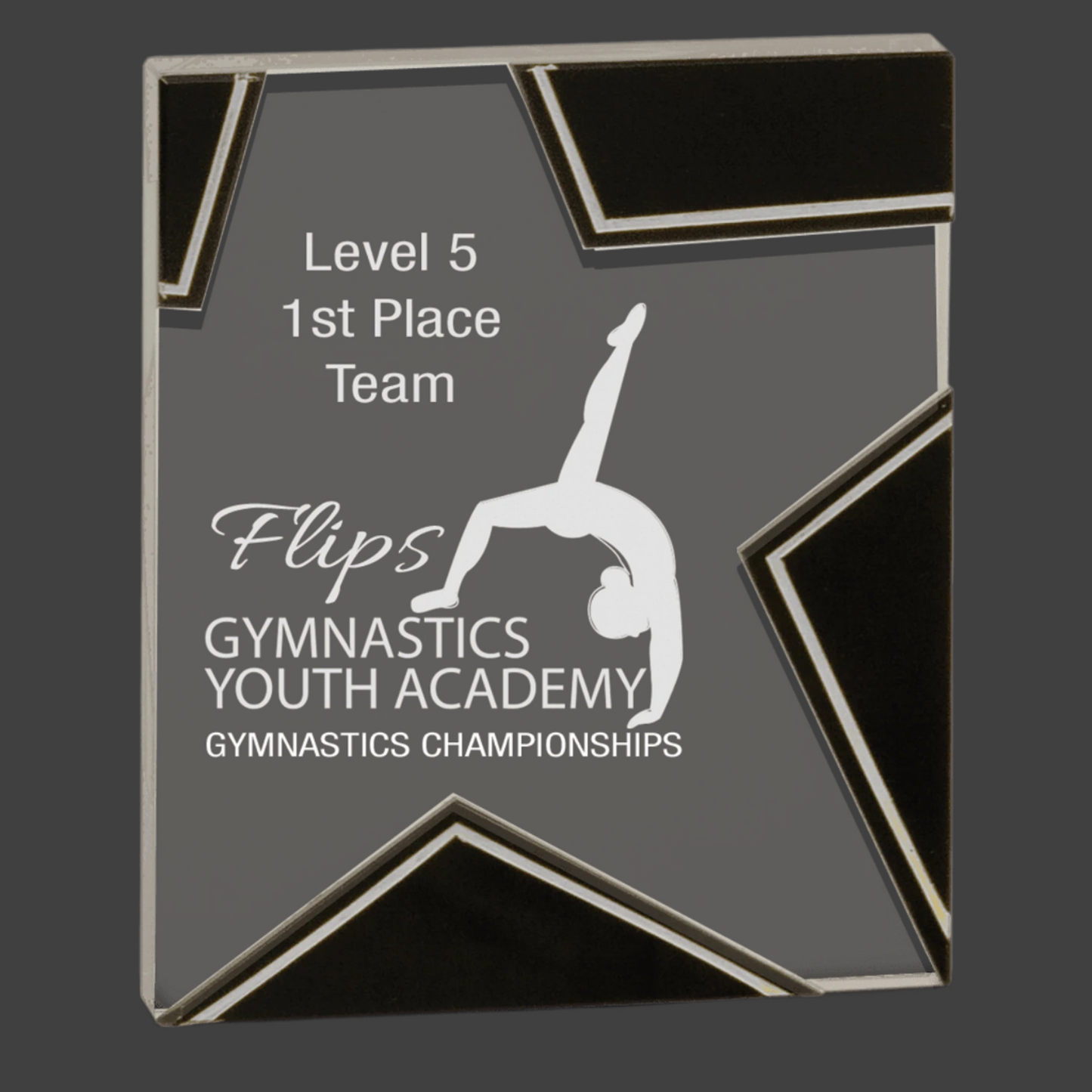 Silver and Black Star Glass