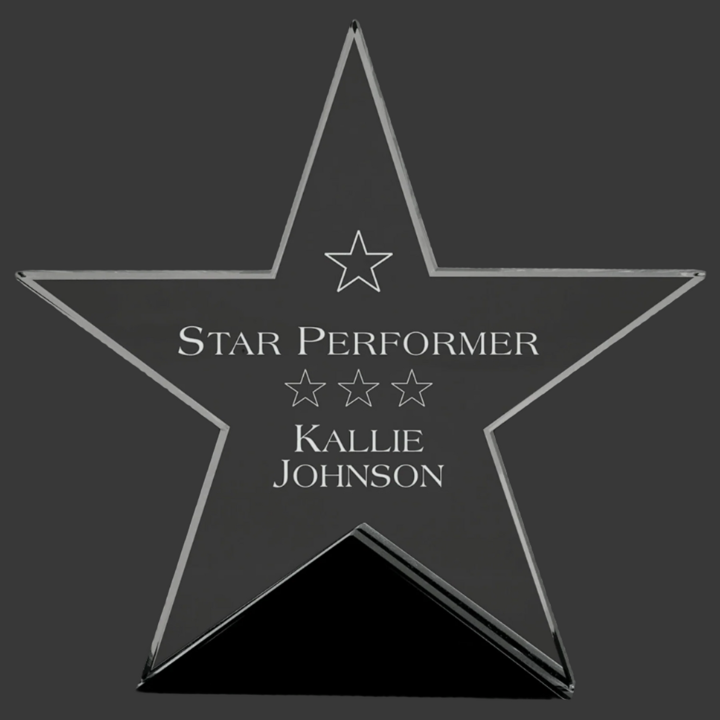 Clear Glass Star On Black Base