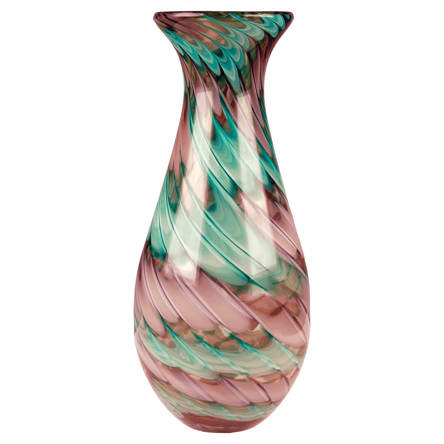 14.5" Swirl Art Glass Vase