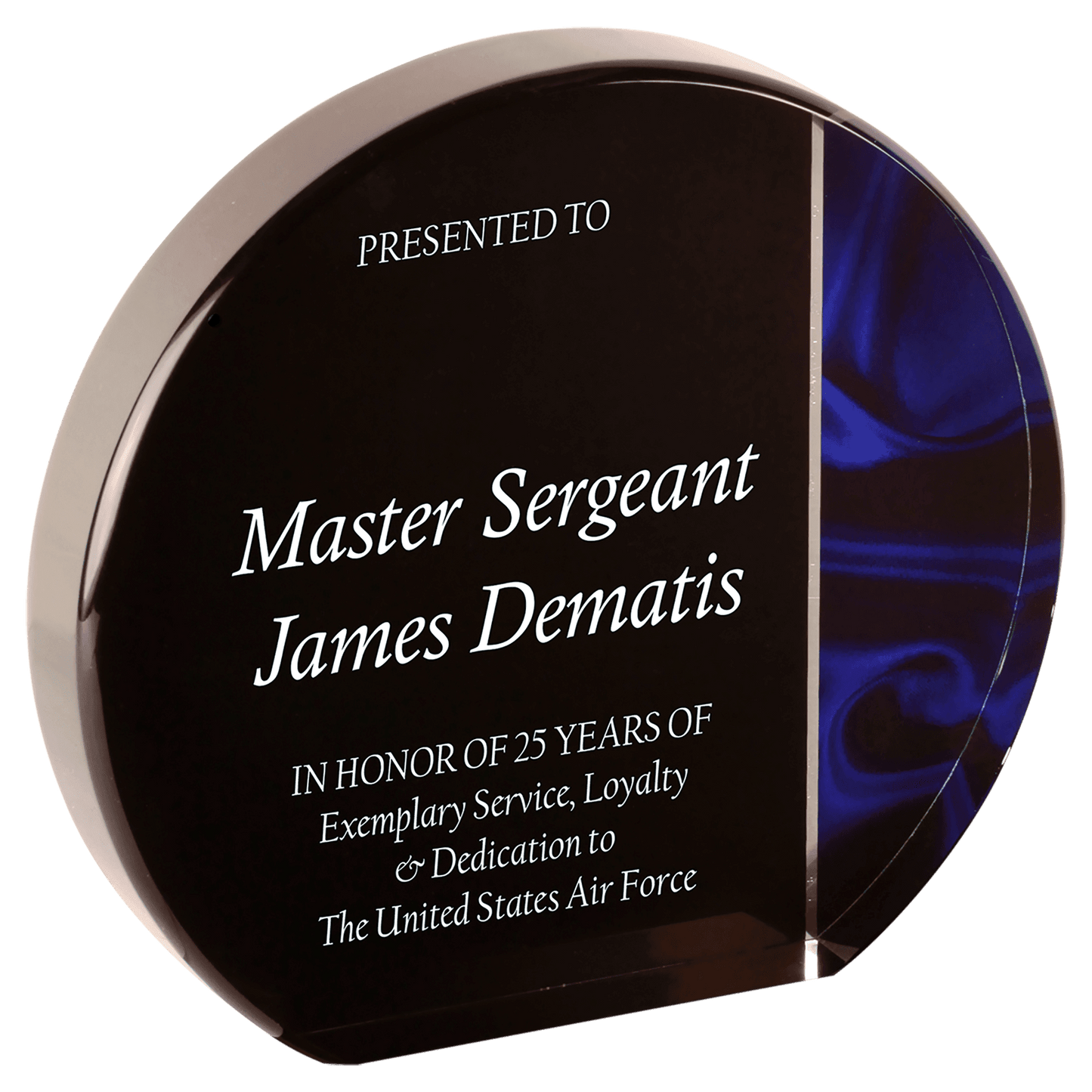 Round Blue Velvet Acrylic