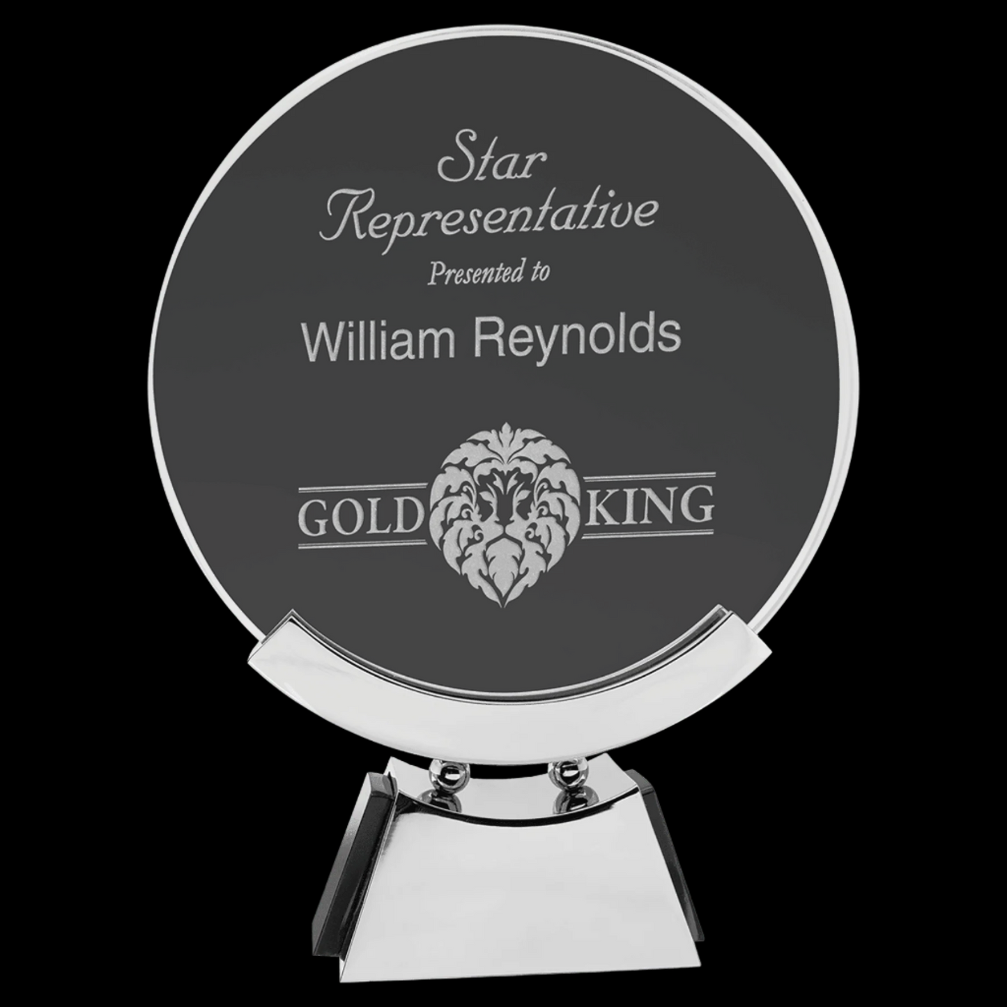 Round Voyager Glass with Silver/Black Base