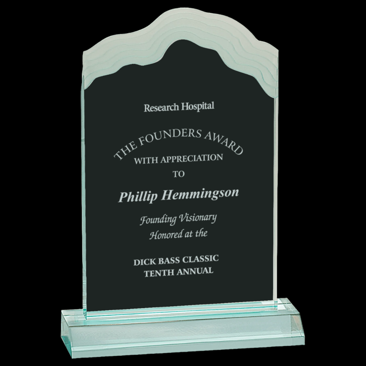 Jade Frosted White Cap Edge Acrylic with 5" Base