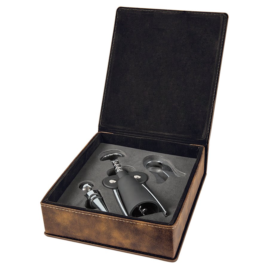 Leatherette 3-Piece Wine Tool Gift Set