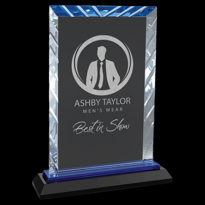 Rectangle Accent Glass On Blue Base