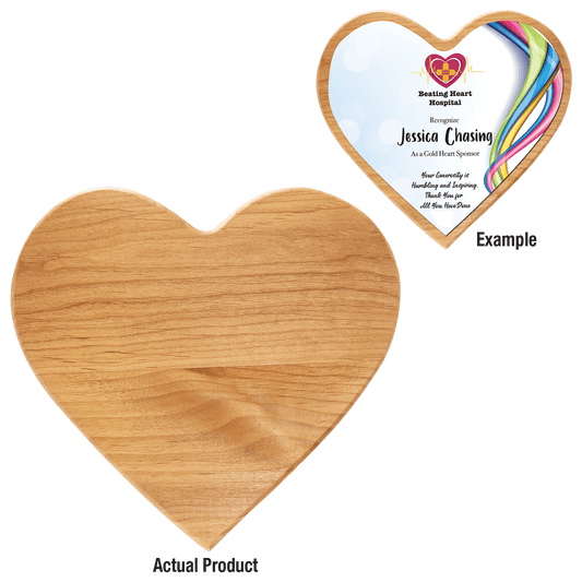 9.5" x 9.25" Alder Heart Plaque