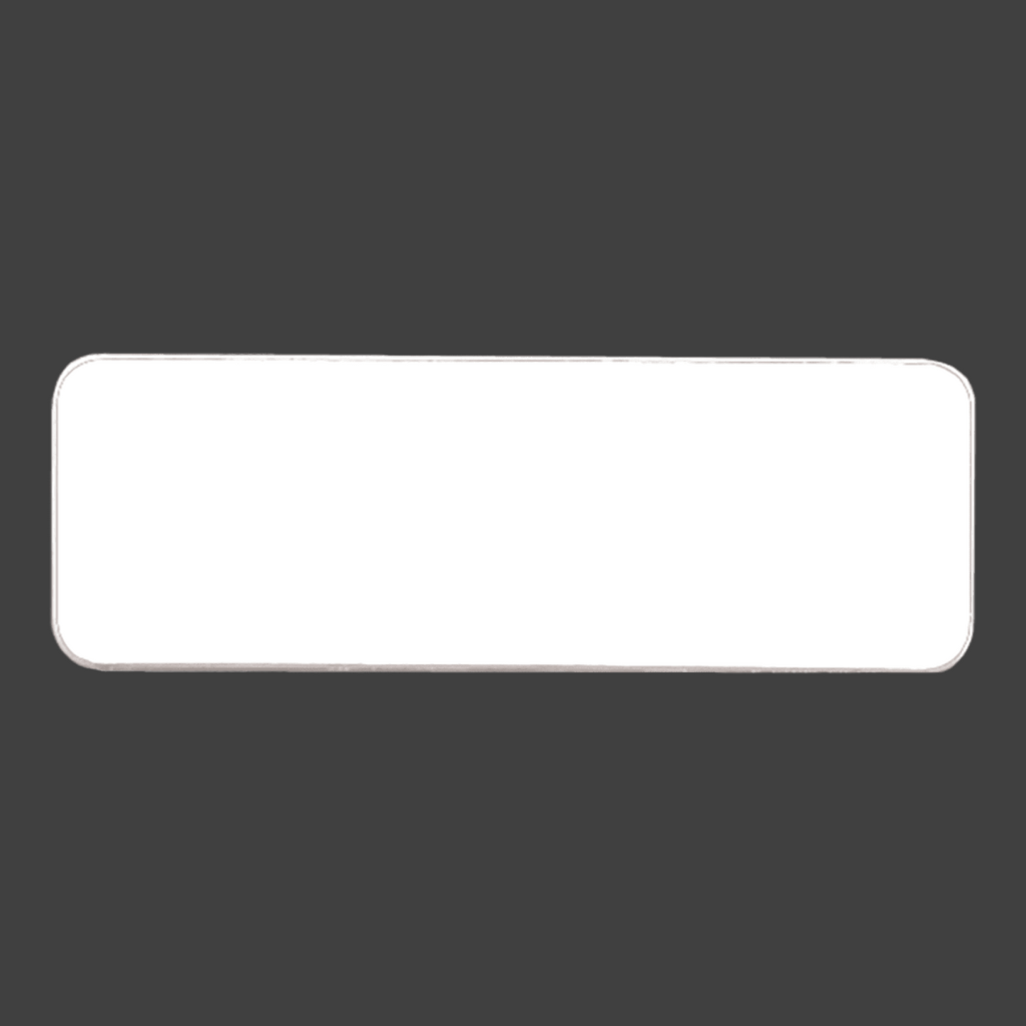 White/Black Round Corner Plastic Badge