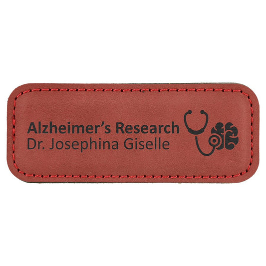 Rose Leatherette Badge with Magnet