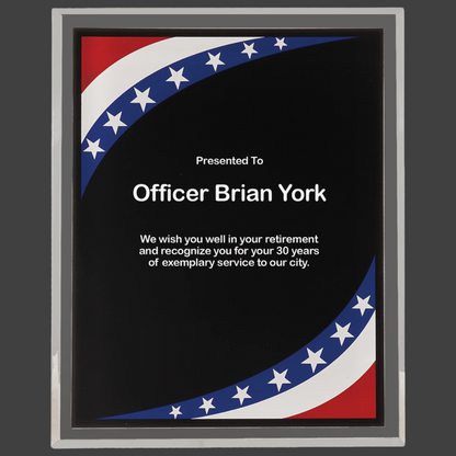 Stars & Stripes Border Clear-Plaq Acrylic
