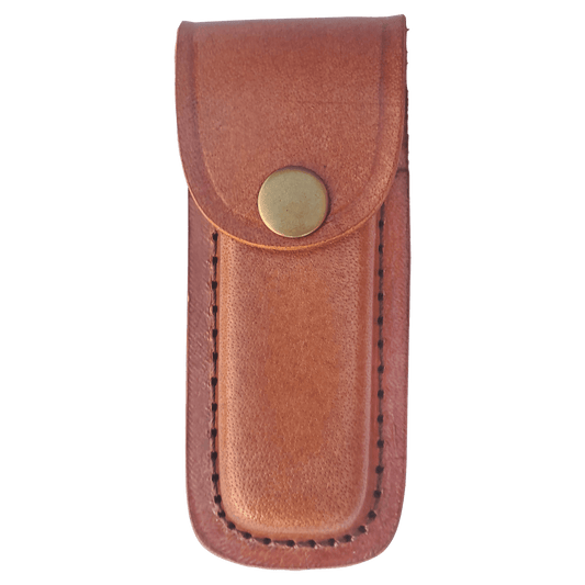 Leather Sheath with Snap Closure For Bison River Folding Knife