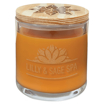 14 oz. Candle in a Glass Holder with Wood Lid