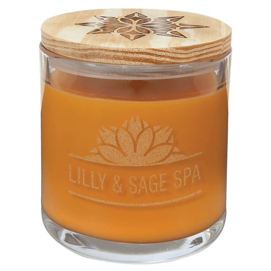 14 oz. Candle in a Glass Holder with Wood Lid