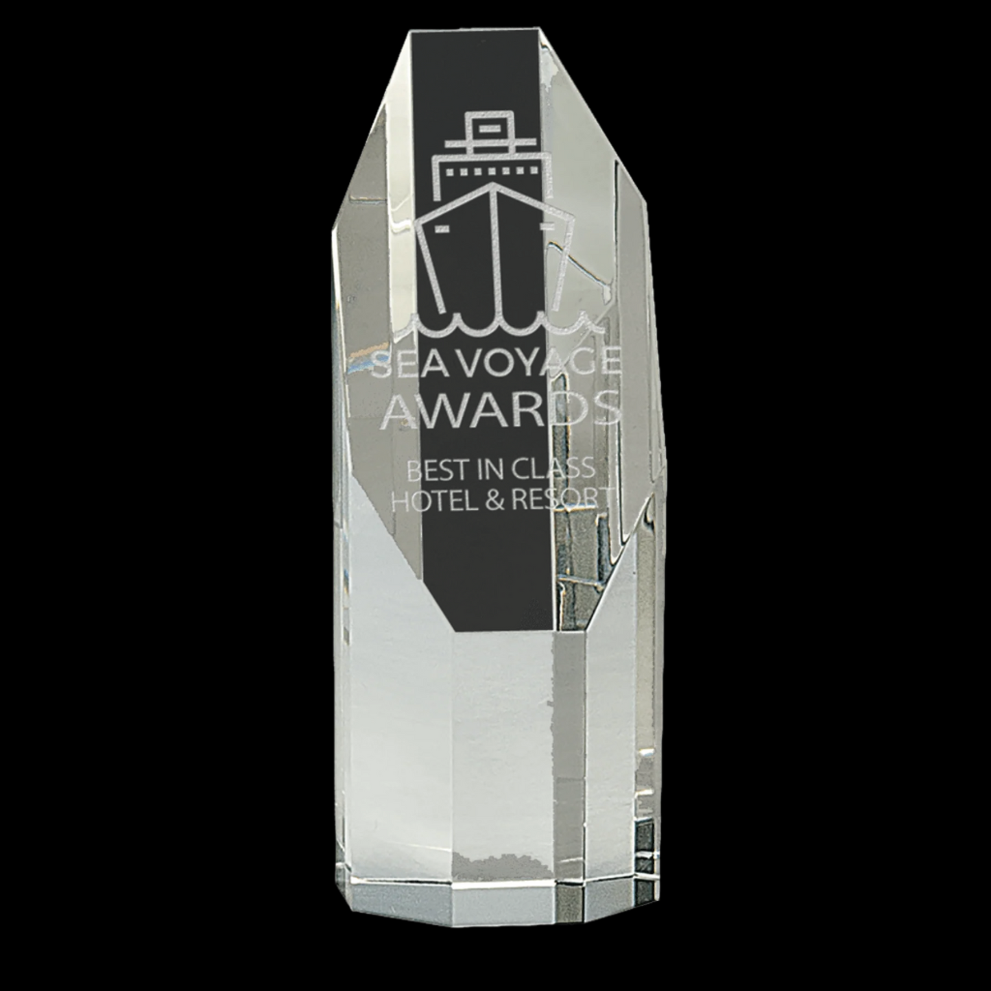 Clear Octagon Slant-Top Crystal Tower