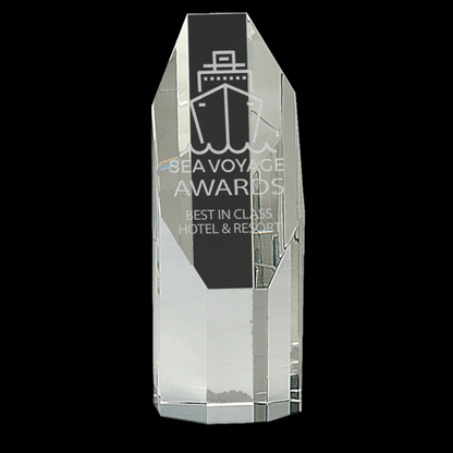 Clear Octagon Slant-Top Crystal Tower