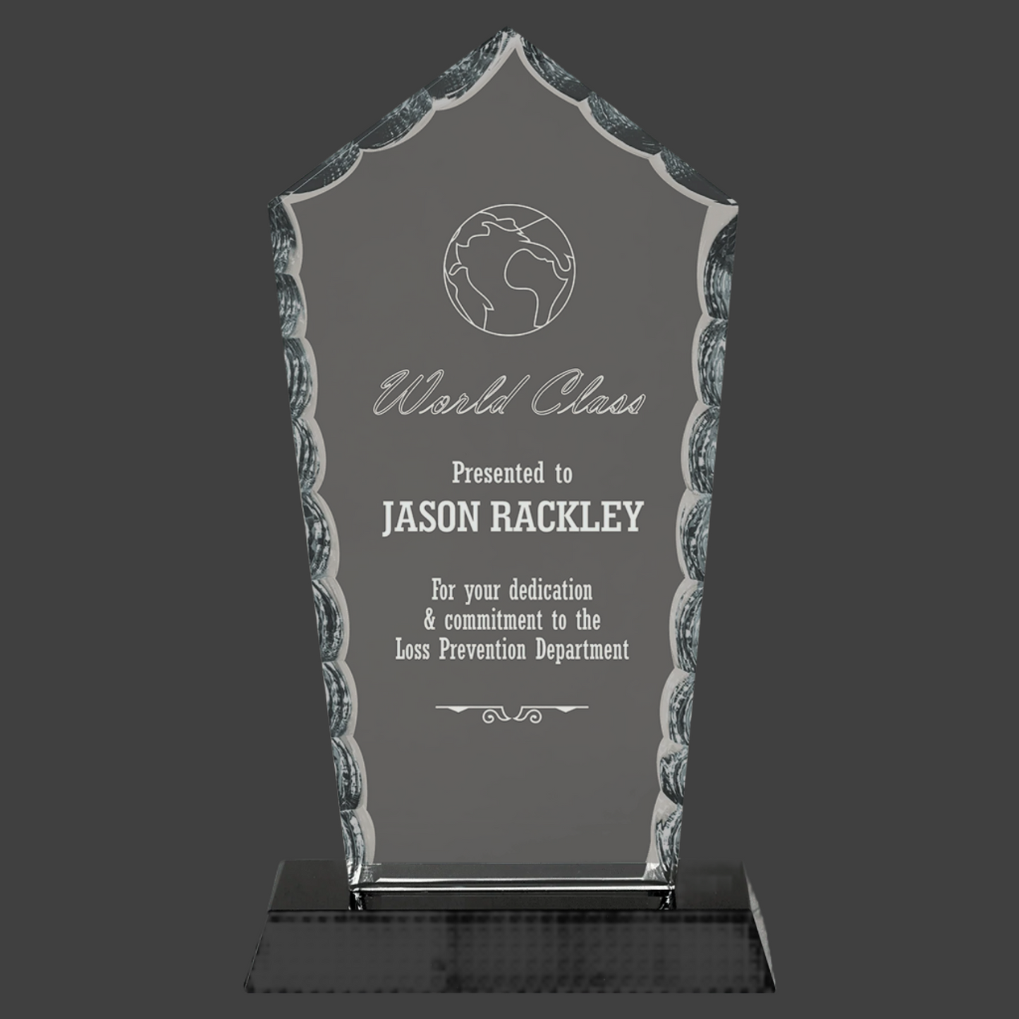Diamond Facet Glass On Black Base