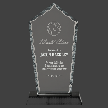 Diamond Facet Glass On Black Base