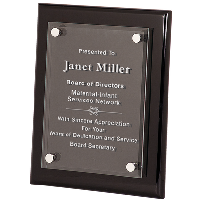 Black Piano Finish Floating Acrylic Plaque