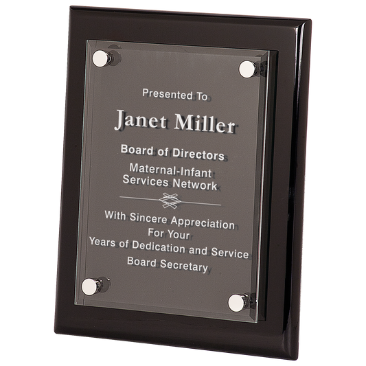 Black Piano Finish Floating Acrylic Plaque