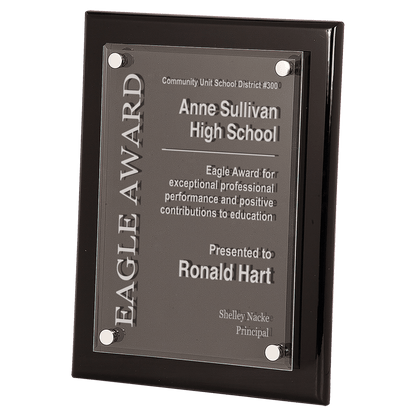Black Piano Finish Floating Acrylic Plaque