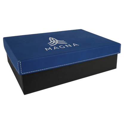 Blue/Silver Gift Box with Leatherette Lid