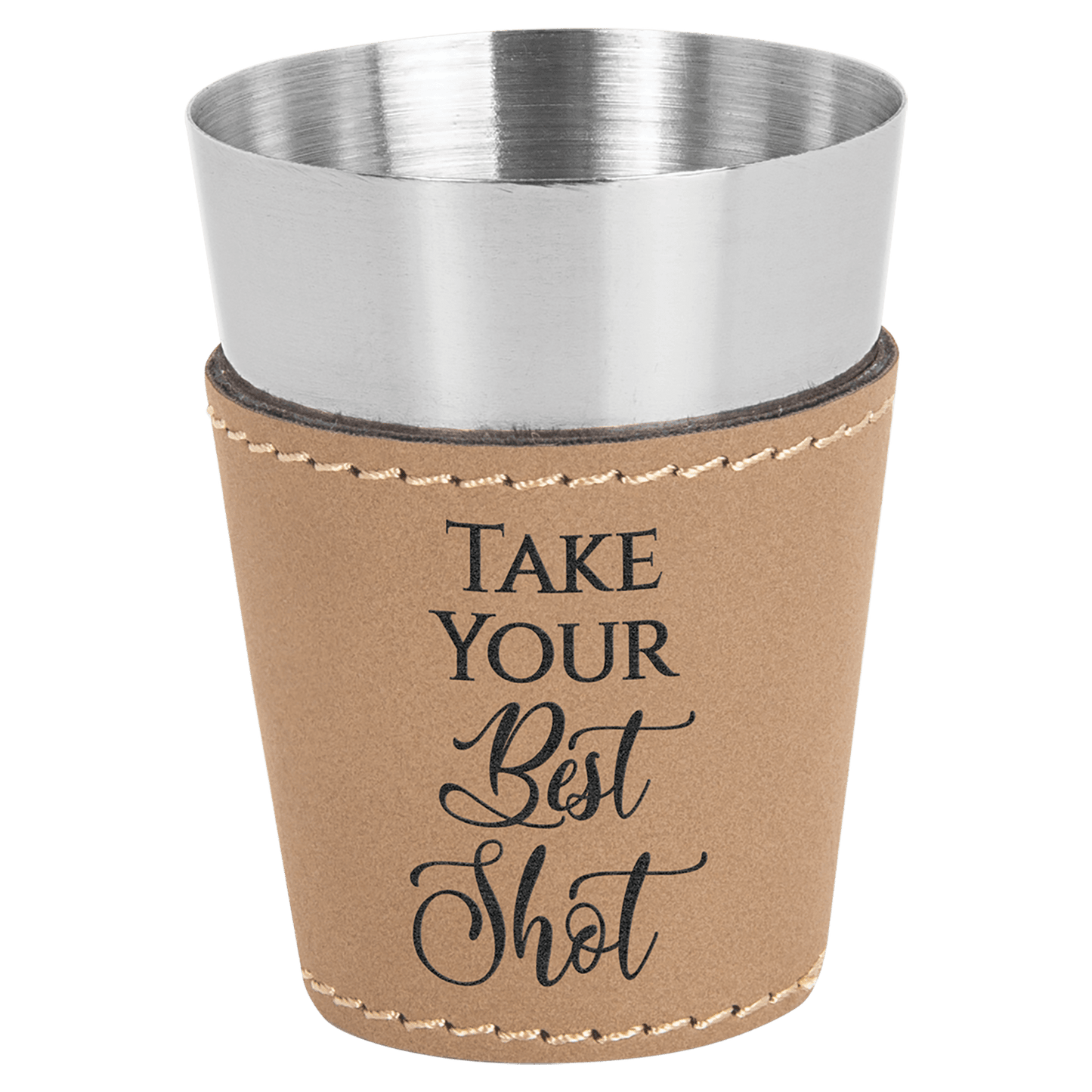 Shot Glass 2 oz. Leatherette & Stainless Steel