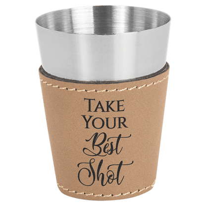 Shot Glass 2 oz. Leatherette & Stainless Steel