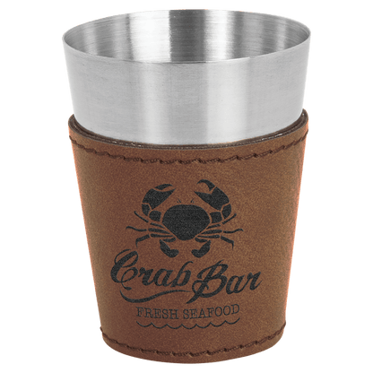 Shot Glass 2 oz. Leatherette & Stainless Steel