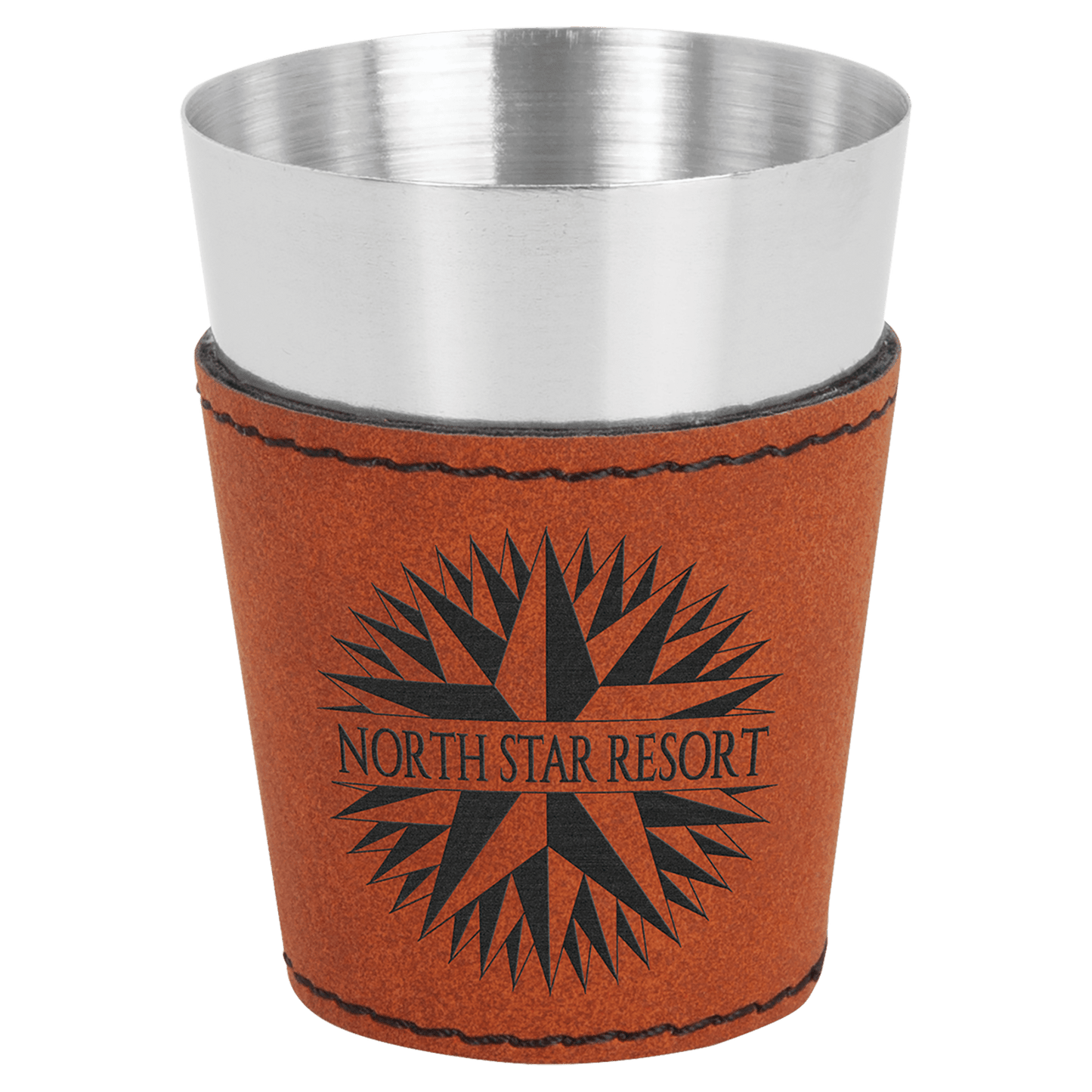 Shot Glass 2 oz. Leatherette & Stainless Steel